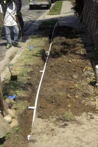 our techs just finished laying the pipes in the trench for a new system installation